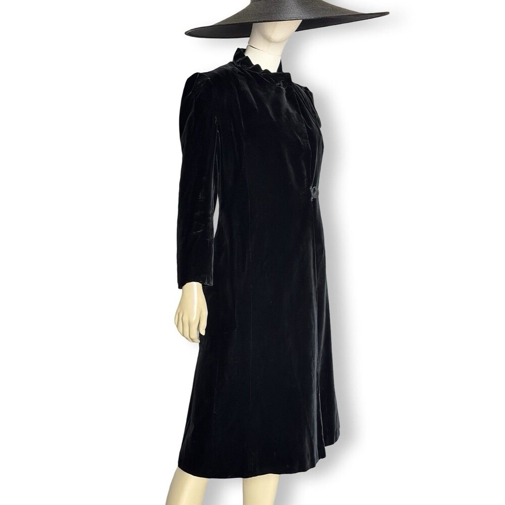 Edwardian Black Silk Velvet Coat  Velours du Nord Sony Pictures Opera Jacket